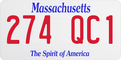 MA license plate 274QC1