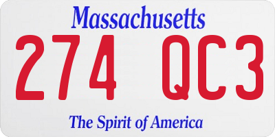 MA license plate 274QC3