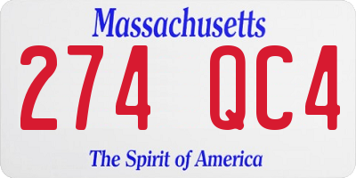 MA license plate 274QC4