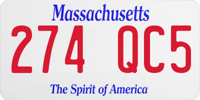 MA license plate 274QC5
