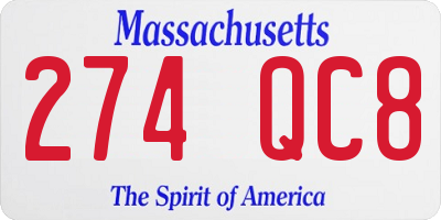 MA license plate 274QC8