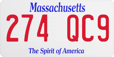 MA license plate 274QC9