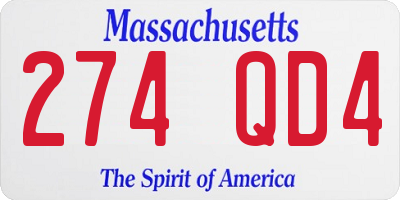 MA license plate 274QD4