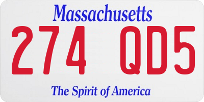 MA license plate 274QD5