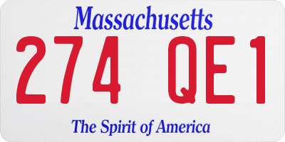 MA license plate 274QE1