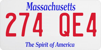 MA license plate 274QE4