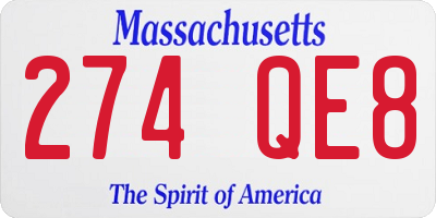 MA license plate 274QE8