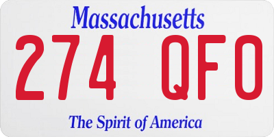 MA license plate 274QF0