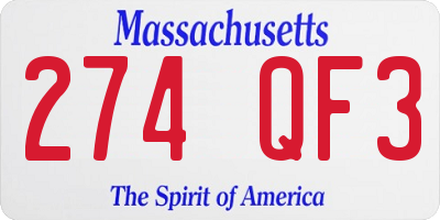 MA license plate 274QF3