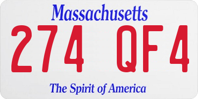MA license plate 274QF4