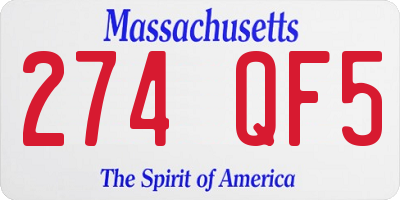 MA license plate 274QF5