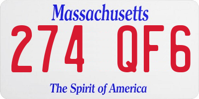 MA license plate 274QF6