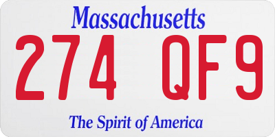 MA license plate 274QF9