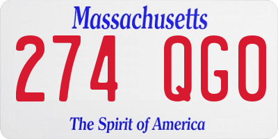 MA license plate 274QG0