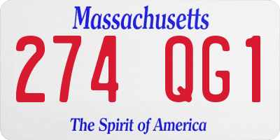 MA license plate 274QG1