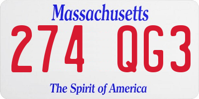MA license plate 274QG3