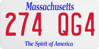 MA license plate 274QG4