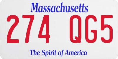 MA license plate 274QG5