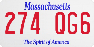 MA license plate 274QG6