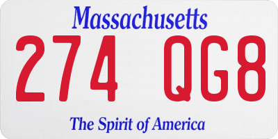 MA license plate 274QG8