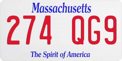 MA license plate 274QG9