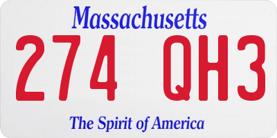 MA license plate 274QH3