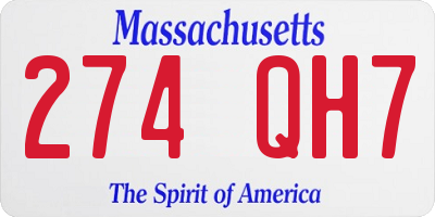 MA license plate 274QH7
