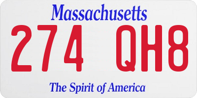 MA license plate 274QH8