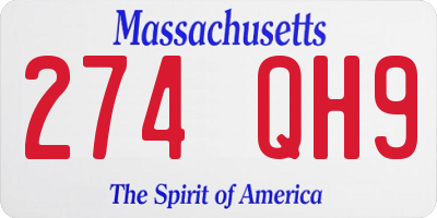 MA license plate 274QH9