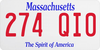 MA license plate 274QI0