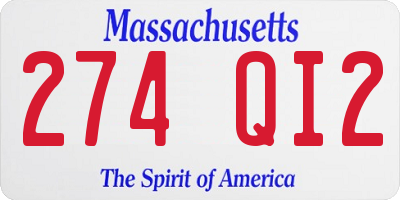 MA license plate 274QI2