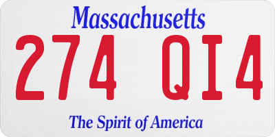MA license plate 274QI4