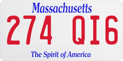 MA license plate 274QI6