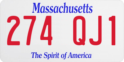 MA license plate 274QJ1