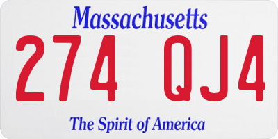 MA license plate 274QJ4