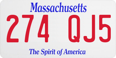 MA license plate 274QJ5