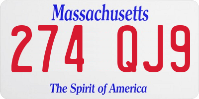 MA license plate 274QJ9