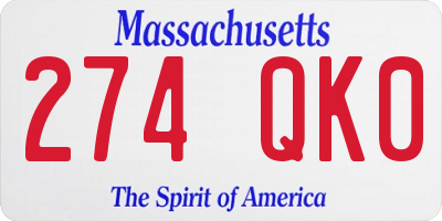 MA license plate 274QK0