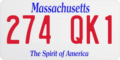 MA license plate 274QK1