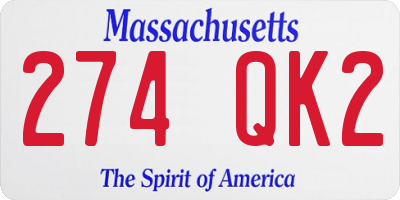 MA license plate 274QK2