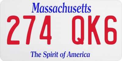 MA license plate 274QK6
