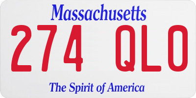 MA license plate 274QL0