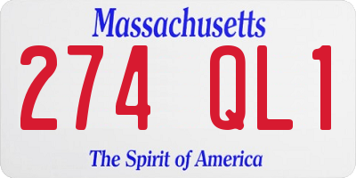 MA license plate 274QL1