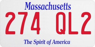 MA license plate 274QL2