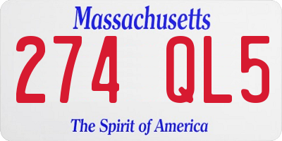 MA license plate 274QL5