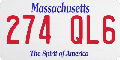 MA license plate 274QL6