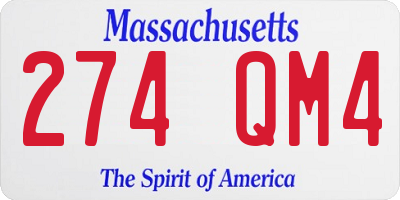 MA license plate 274QM4