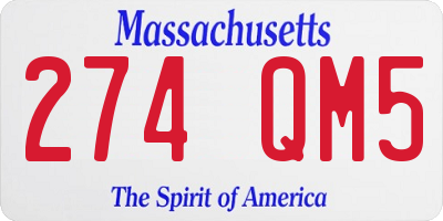 MA license plate 274QM5