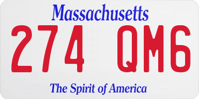 MA license plate 274QM6
