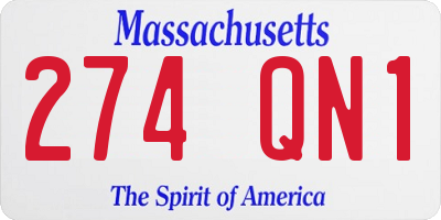 MA license plate 274QN1